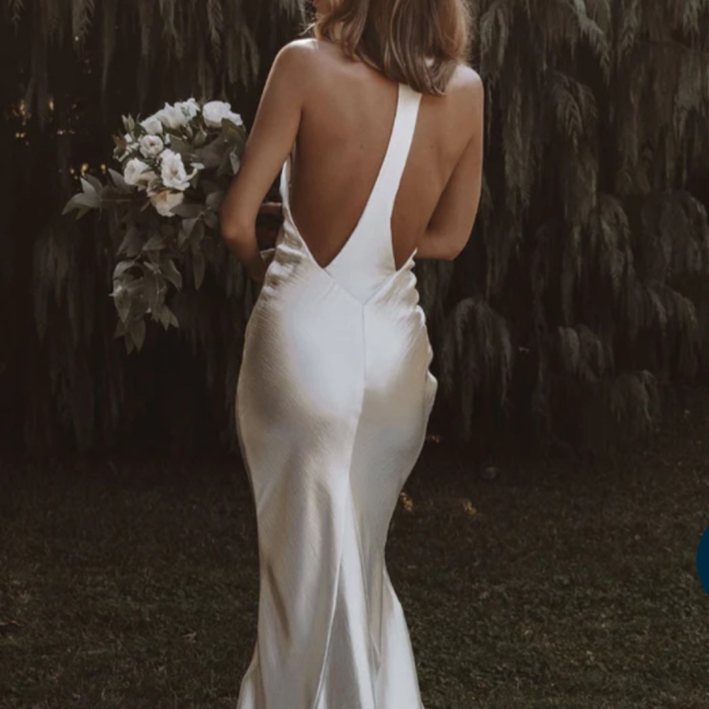 Grace Loves Lace Elegant Pearl White Satin Bridal Dress